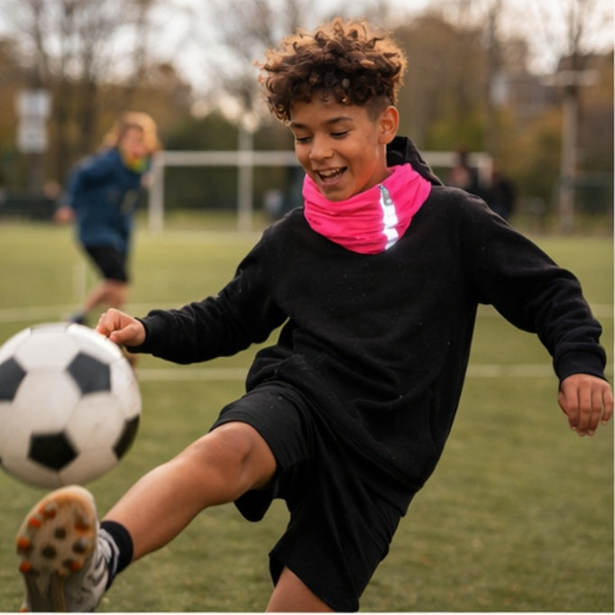 Fluo Nekwarmer met Reflecterende Stroken